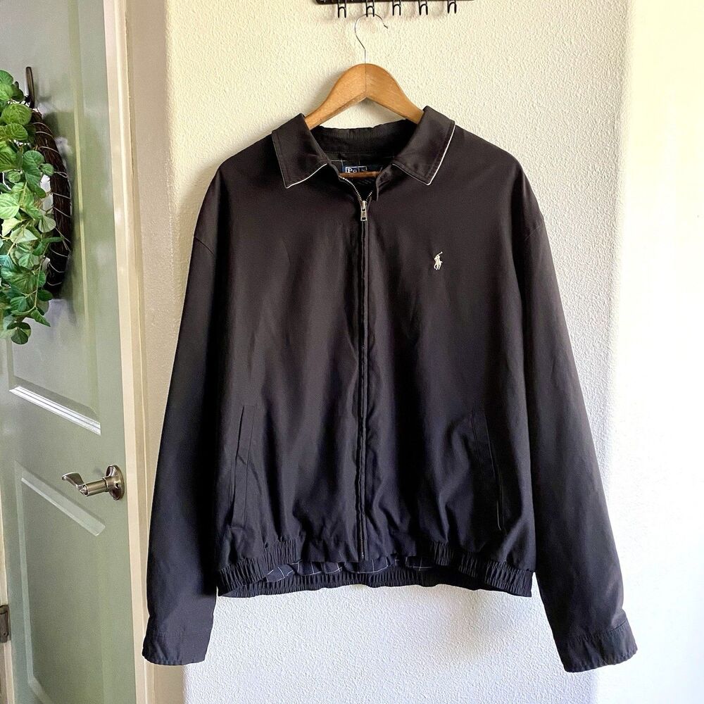 Vintage 90s Polo Ralph Lauren Chore Jacket Men’s XL  Lined Black Lightweight